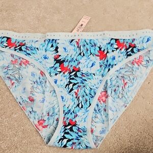 Victoria's Secret Blue and Red Floral Panties